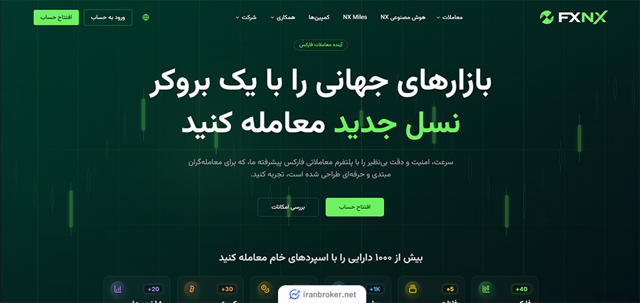 صفحه اصلی سایت بروکر اف ایکس ان ایکس