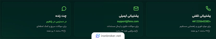 پشتیبان بروکر اف ایکس ان ایکس