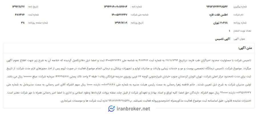 شرکت ثبتی صرافی التکس