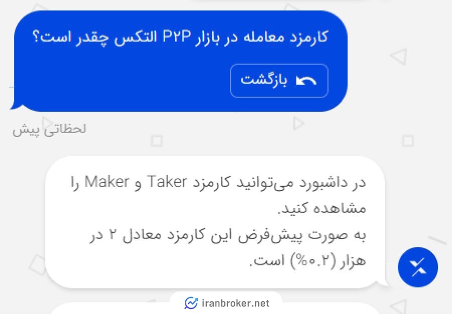 کارمزد معاملات صرافی التکس