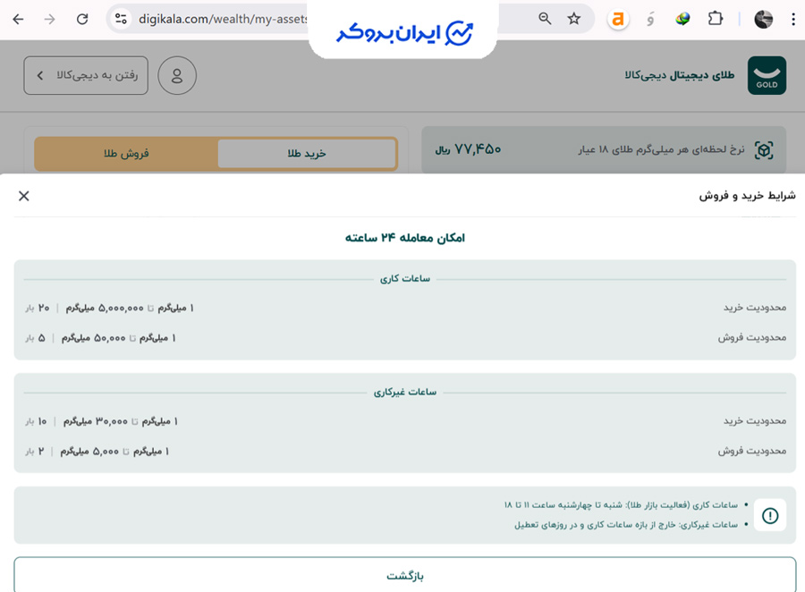 قوانین خرید و فروش در دیجی کالا گلد