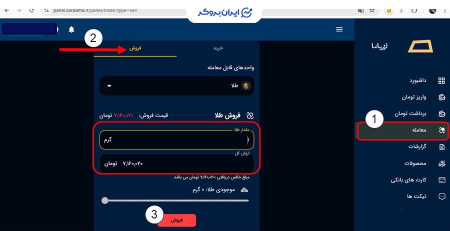 آموزش فروش طلا در پلتفرم زرباما