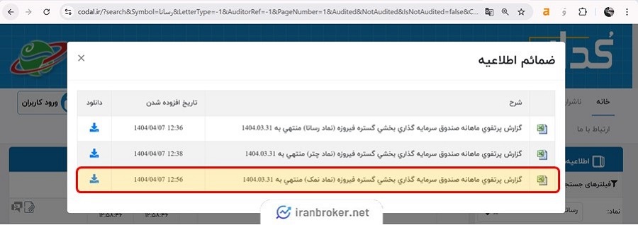 دسترسی به کدال صندوق نمک