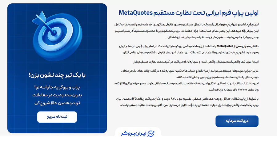 ادعای مجوز متاکوتس در پراپ فرم لیان