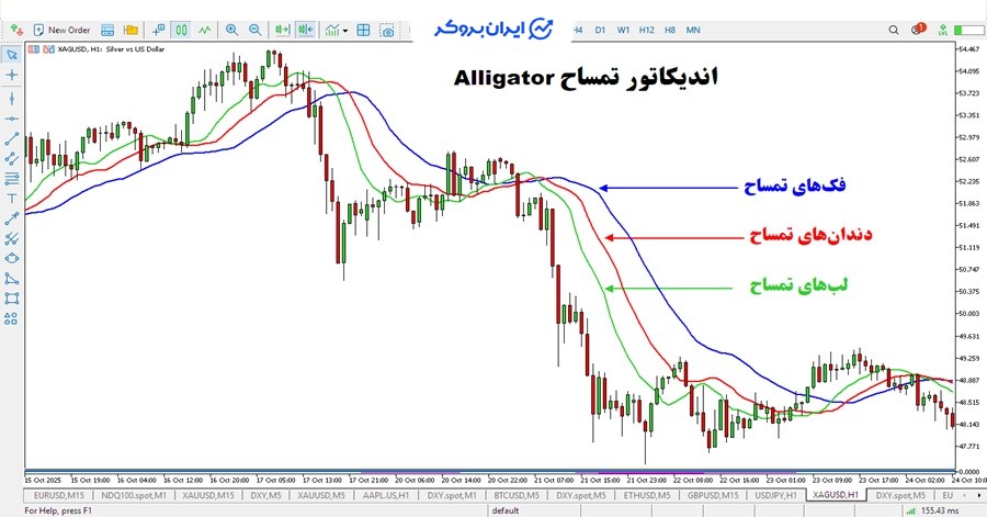 اجزای اندیکاتور تمساح