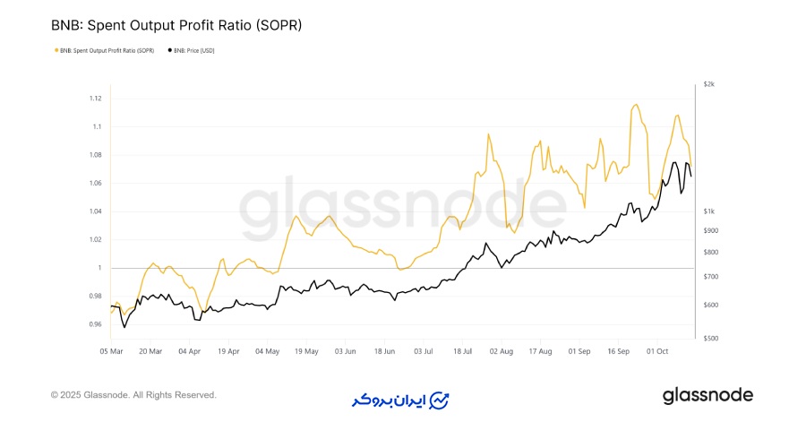 SOPR سرمایه گذاران در بایننس کوین