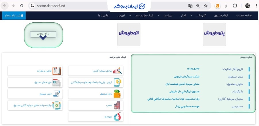 صنایع بخشی داریوش - ارکان بنکو داریوش