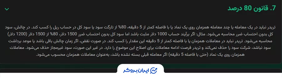 قانون 80 درصد در  پراپ فرم ApexFX