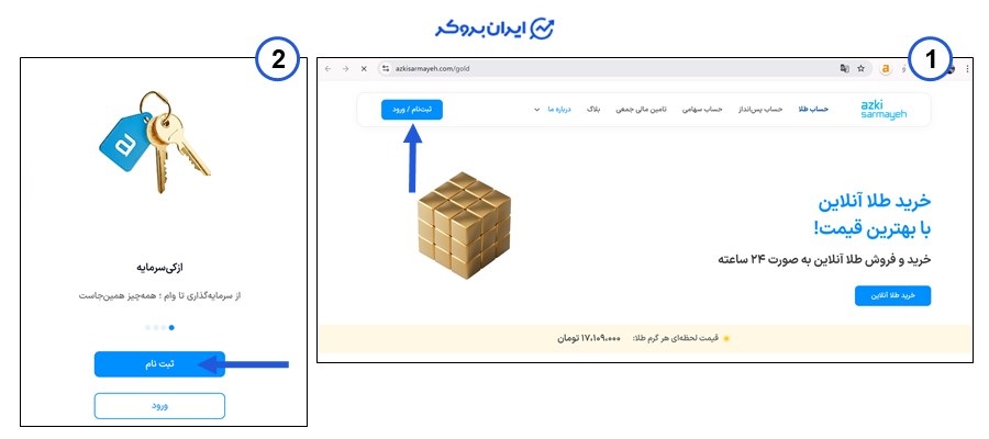نحوه ثبت نام و ورود ازکی سرمایه