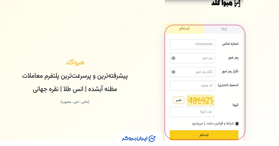 ثبت نام در پلتفرم هیواگلد