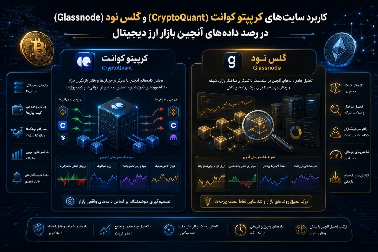 کاربرد گلس نود و کریپتو کوانت در تحلیل فاندامنتال ارز دیجیتال