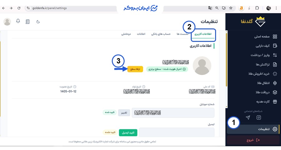 سطوح کاربری گلدنفا
