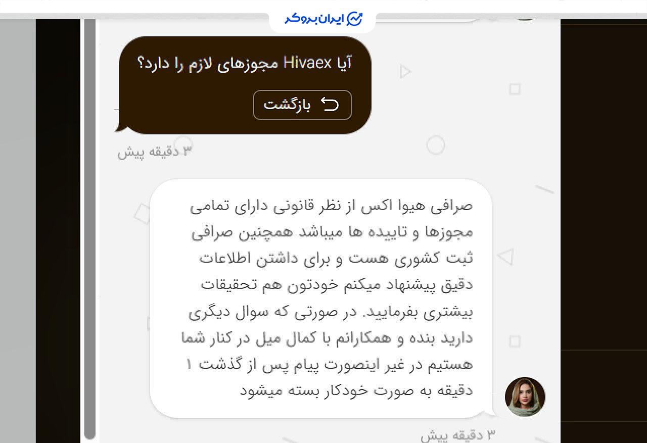 مجوزهای هیوا اکس