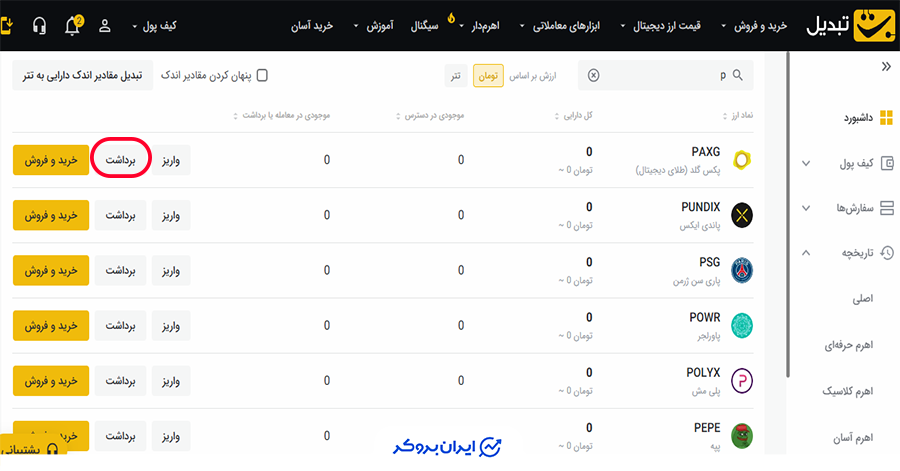 نحوه خرید توکن طلا قدم ششم