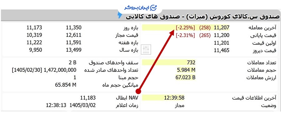 NAV ابطال نماد میراث در TSETMC