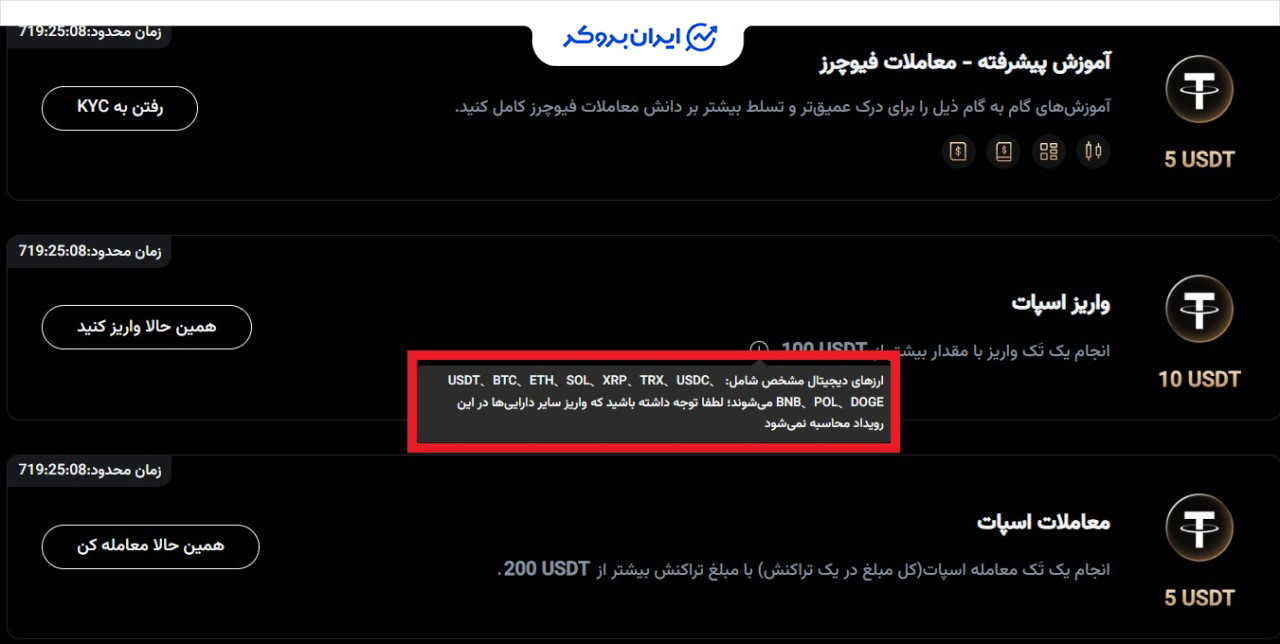بونوس واریز صرافی kcex