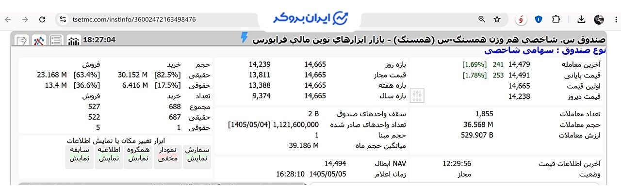 نماد همسنگ در سایت TSETMC