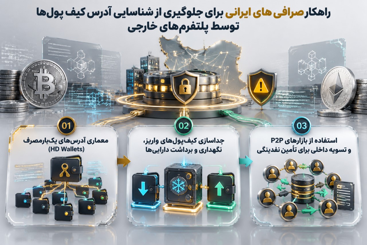 راهکار صرافی‌های داخلی برای جلوگیری از شناسایی آدرس کیف پول‌ها