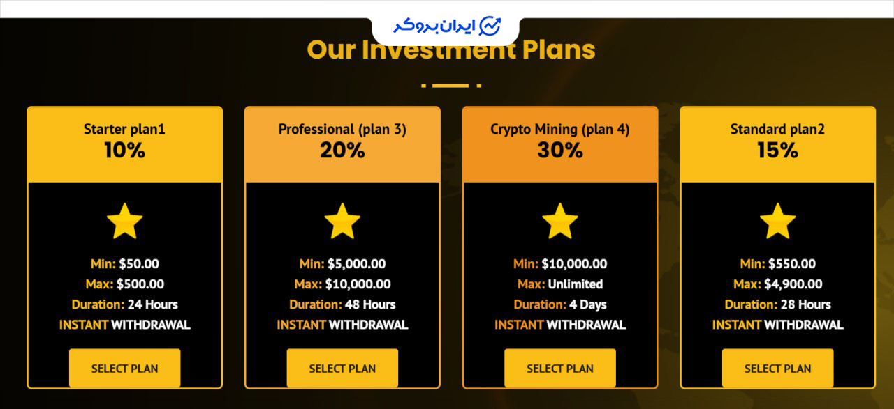 طرح های سرمایه گذاری سایت grown coin exchange