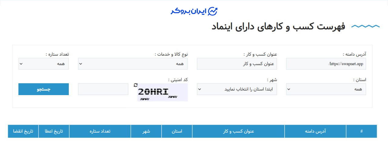 استعلام اینماد سواپ نت