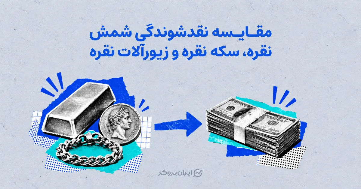 مقایسه نقدشوندگی شمش نقره، سکه نقره و زیورآلات نقره